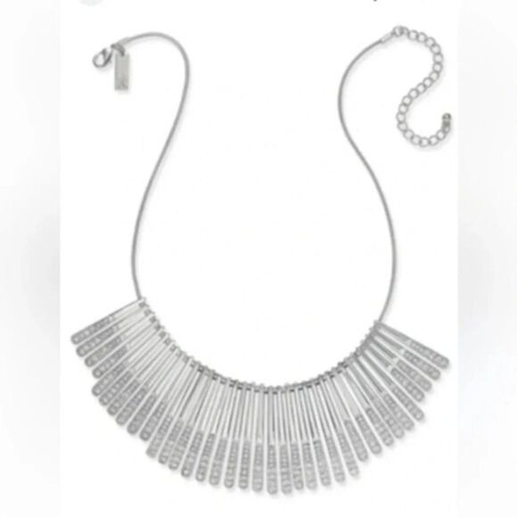 Inc silver and crystal fashion necklace statement nwt - Picture 1 of 5